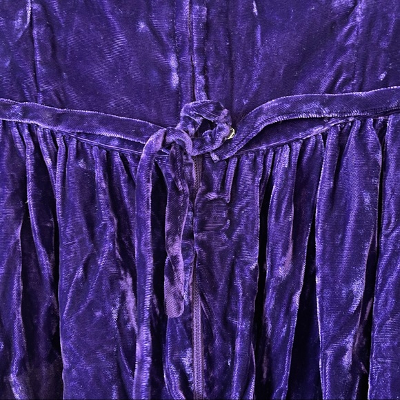Lorrie Deb San Francisco Vintage Velvet Empire Waist maxi Dress Purple - Picture 8 of 15
